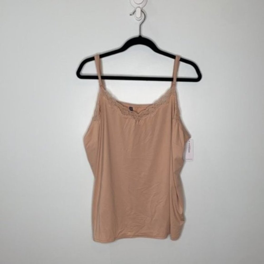 Ti Voglio Women Nude With Lace Trim Soft Undergarment Camisole Plus Size 4X